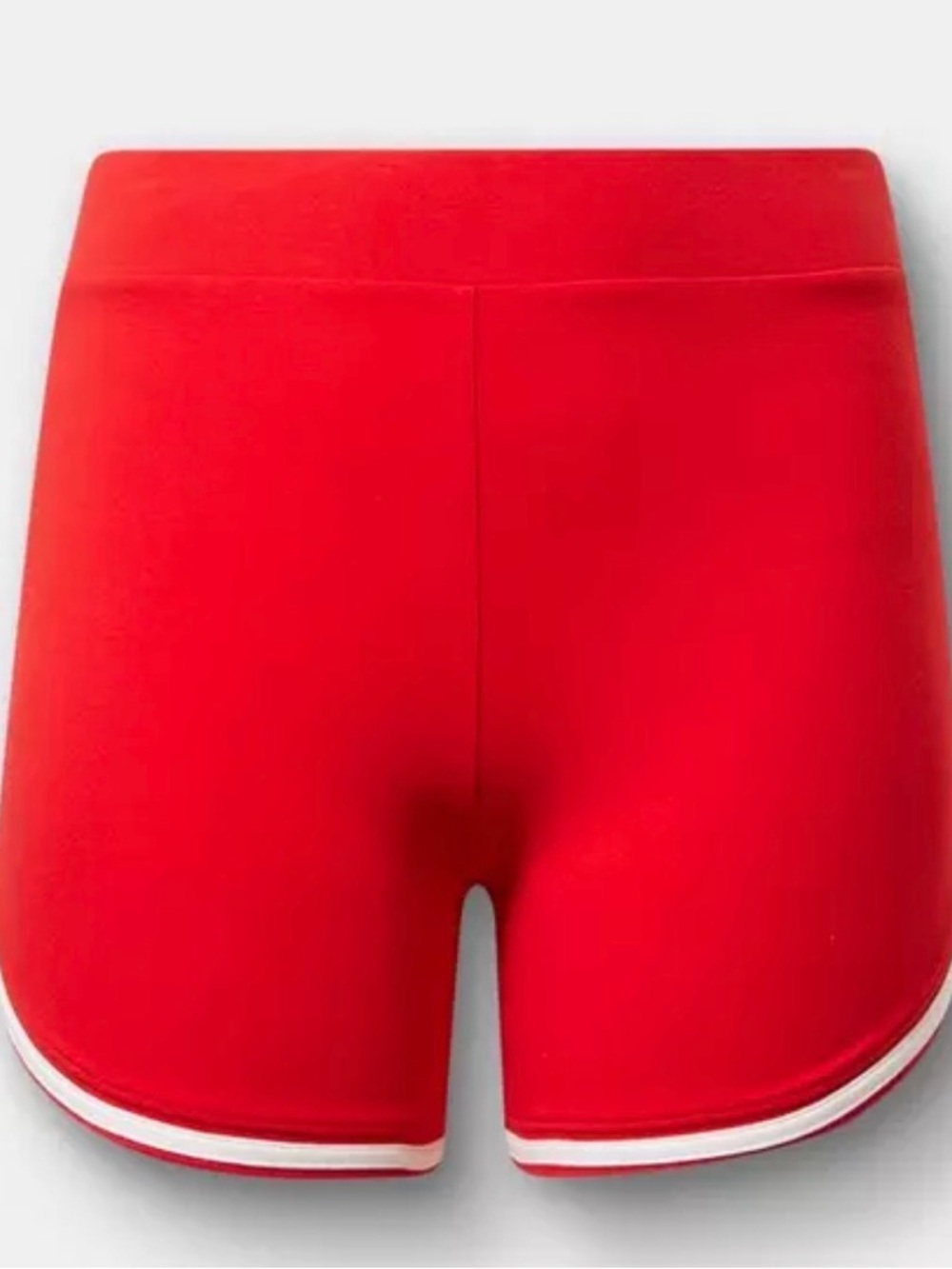 Torrid Red High-Rise Bike Shorts with Contrast Hem…Retro Vibes